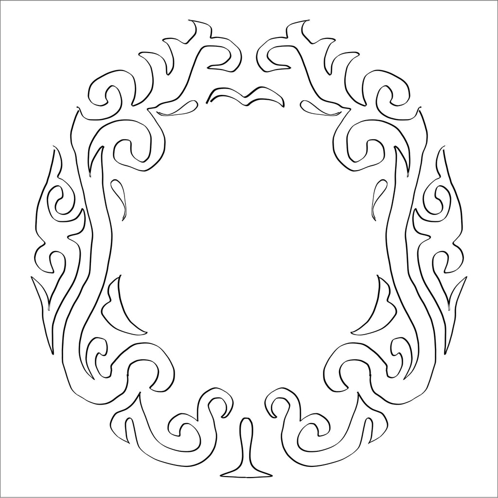 Swirly hat burning design for wide brim hats