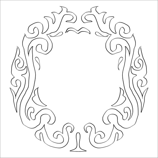 Swirly hat burning design for wide brim hats