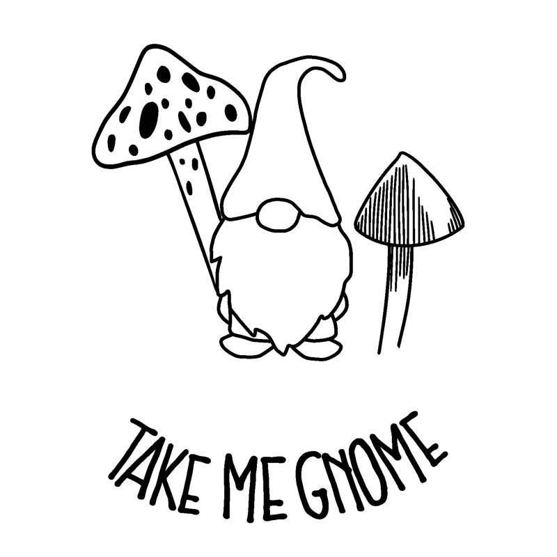 Take Me Gnome baseball hat burning design