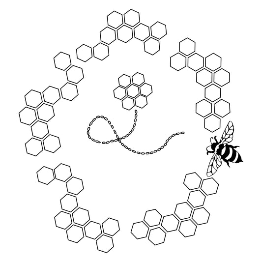 Beehive wide brim hat burning design