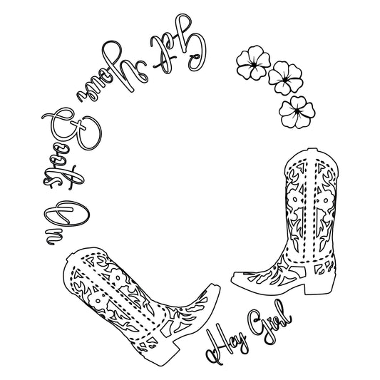 Get Your Boots On Wide Brim Hat Burning Design SVG PNG