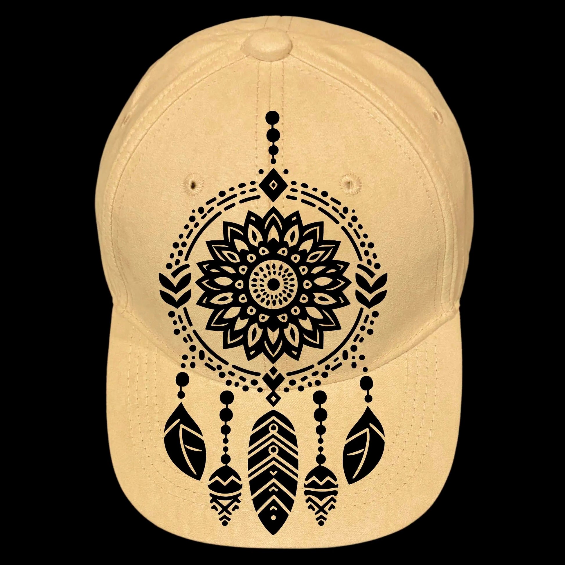 Tribal Dreamcatcher burned hat burning design on a baseball cap