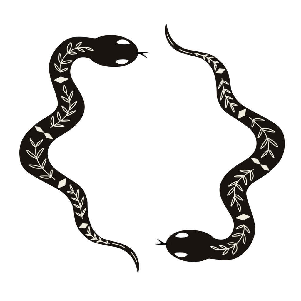Two Snakes hat burning design