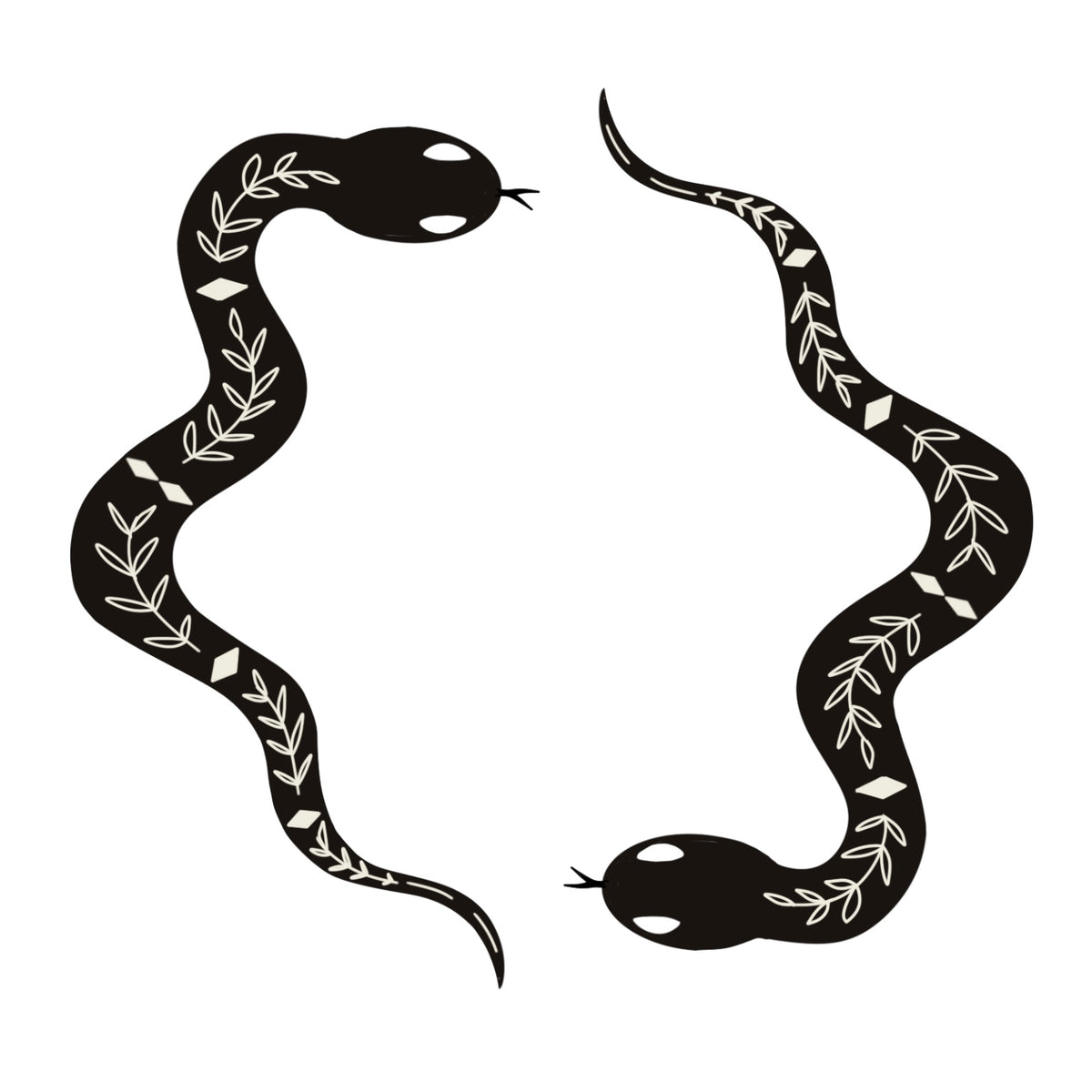Two Snakes hat burning design