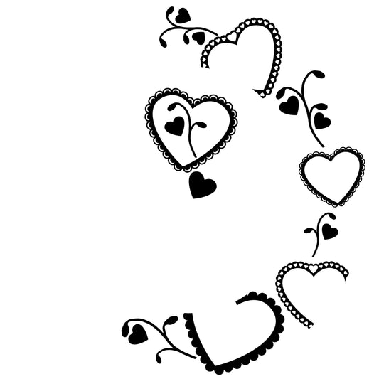 Hearts And Flowers wide brim hat burning design