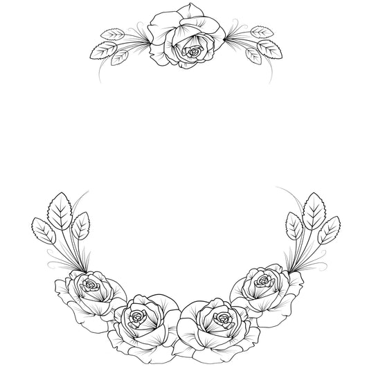 Vintage Roses hat burning design for narrow brim hats.