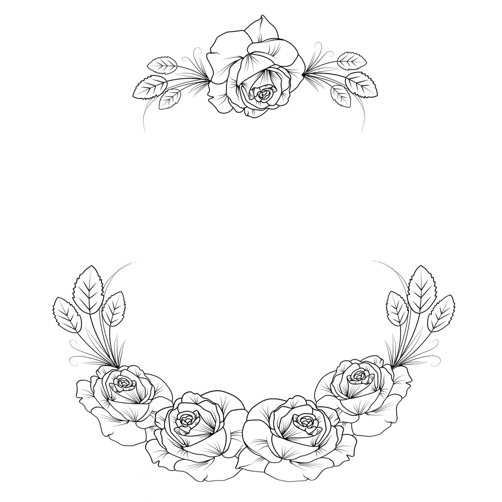 Vintage Roses hat burning design for wide brim hats.