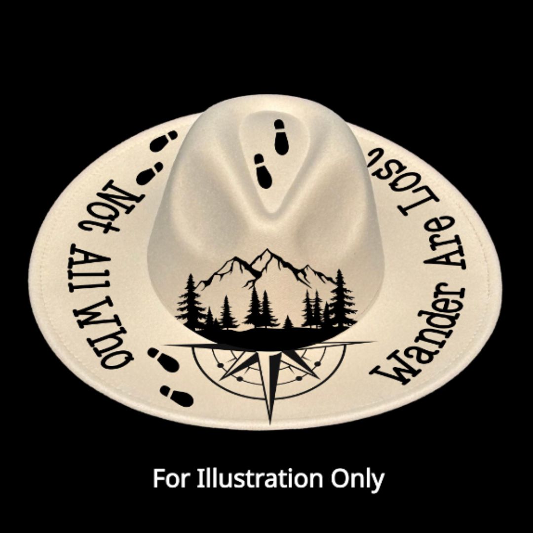Compass traceable design on a hat