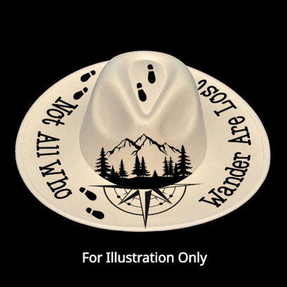 Compass traceable design on a hat