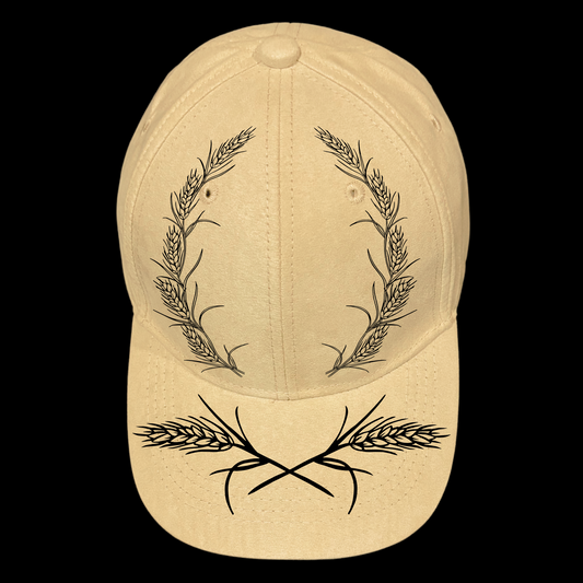Wheat design on a baseball cap