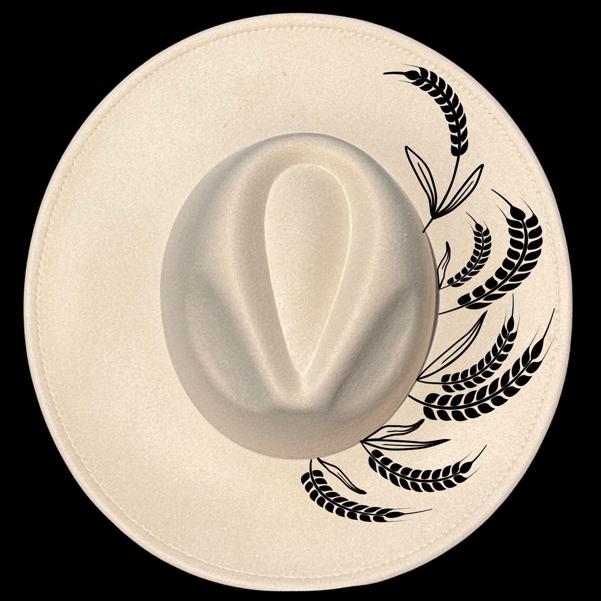 Wheat Ears design on a wide brim hat