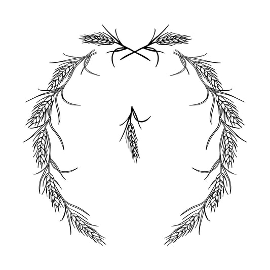 Wheat Wreath hat burning design