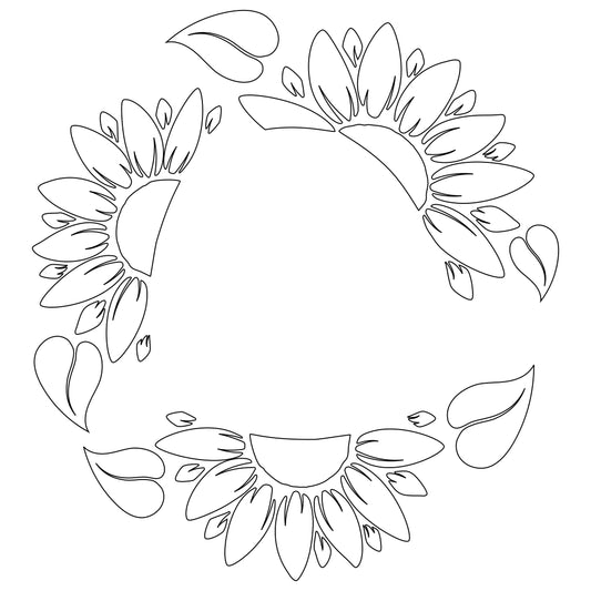 Sunflower Halfs wood burning design