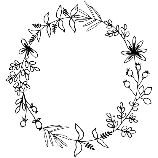 Wildflower Wreath hat burning design