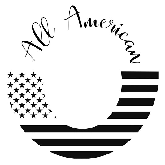 All American hat burning design for wide brim hats