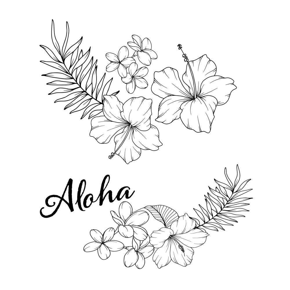 Aloha Hibiscus hat burning design for baseball hats