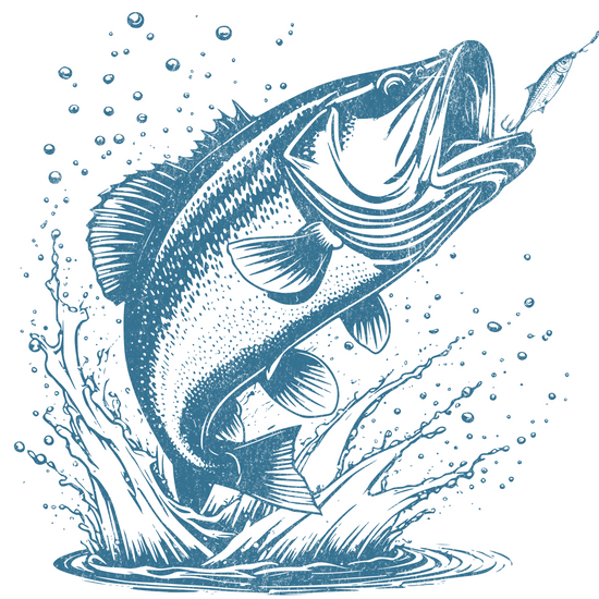 DIY fishing and hunting design for hats, shirts, or crafting projects