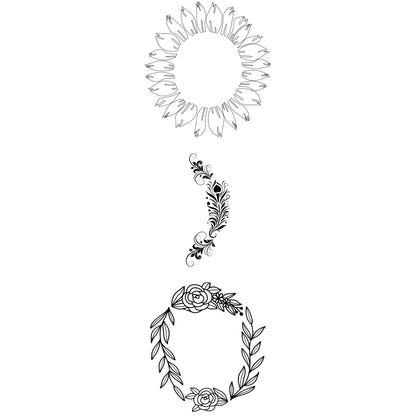 Set of three hat burning designs on a white background