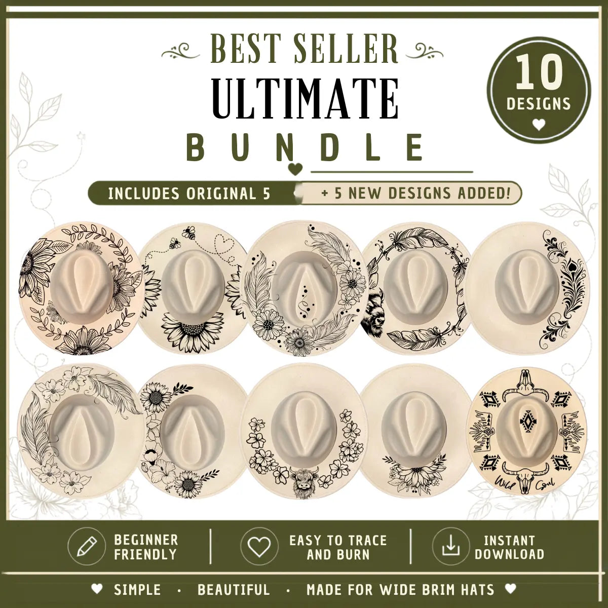 Best Seller Ultimate Bundle (10 Hat Burning Designs)