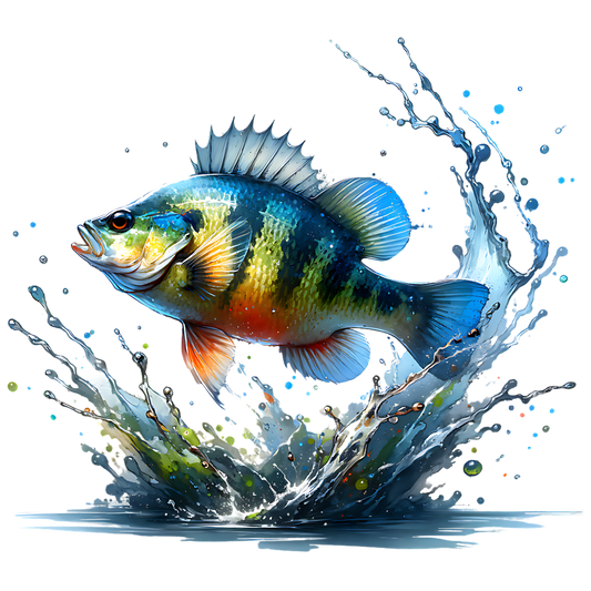 Bluegill Jumping Graphic Design PNG