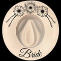 Bride Sunflower Spray burned hat burning design on a wide brim hat