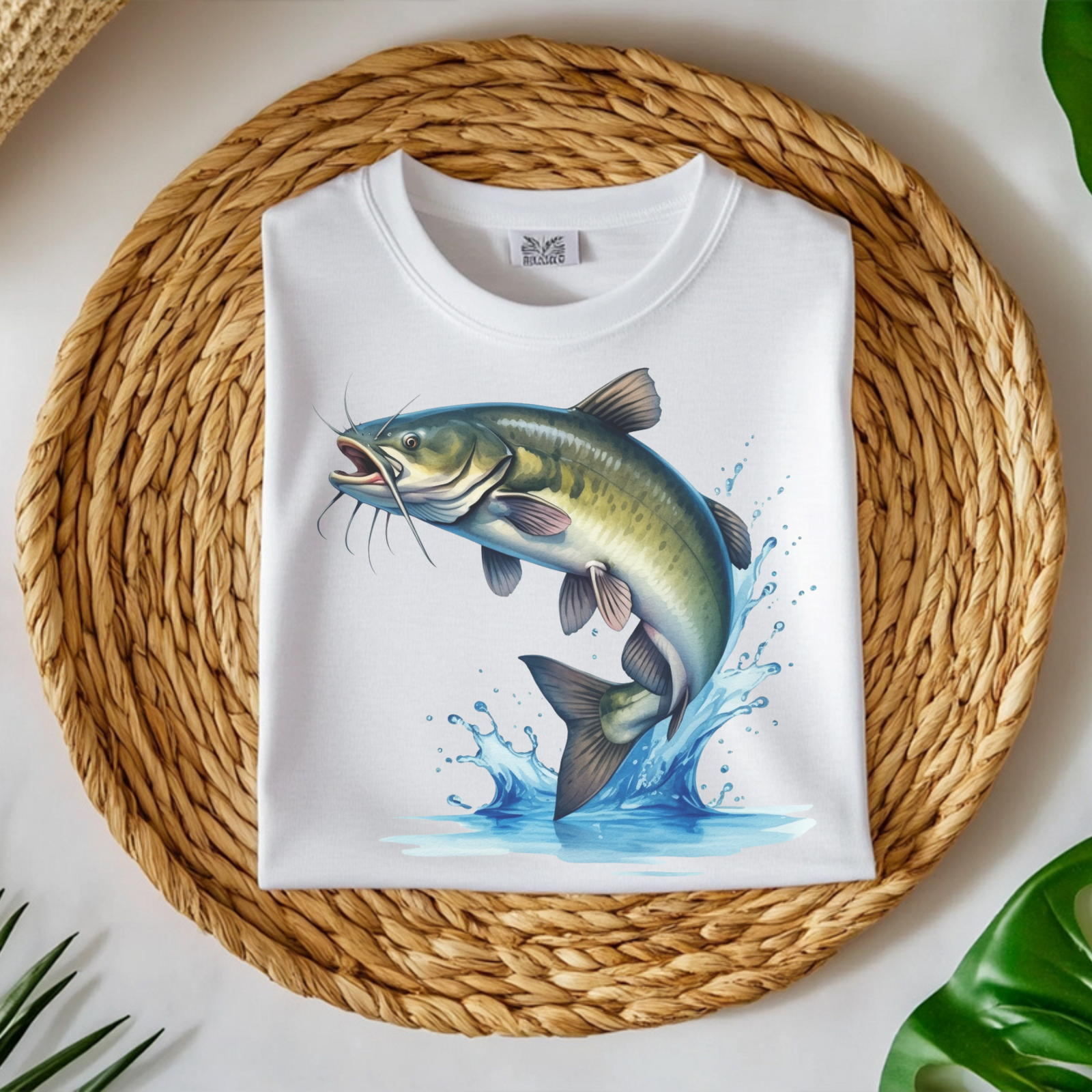 Channel Cat Fish PNG digital design on a folded t-shirt