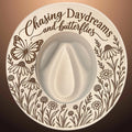 Chasing Daydreams and Butterflies design on a wide brim hat