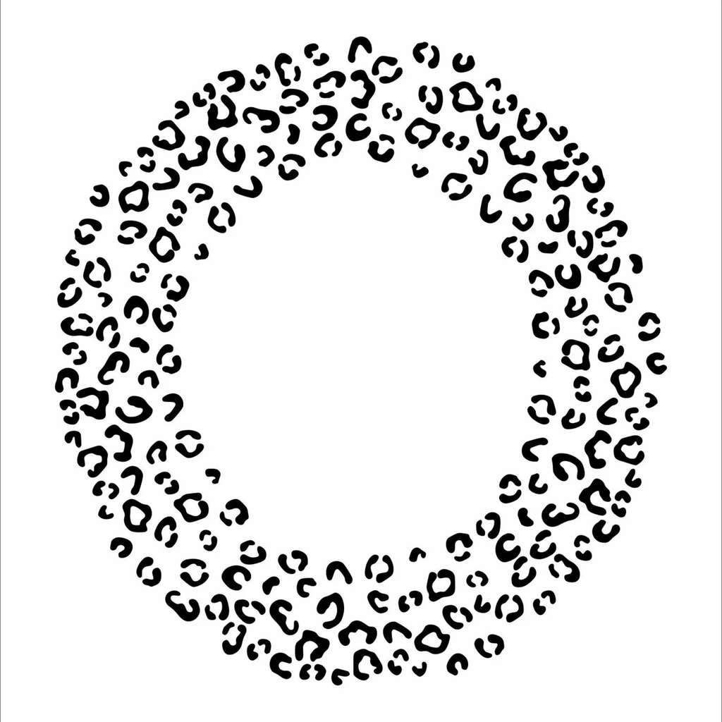 Leopard print pattern for hat burning on a white background