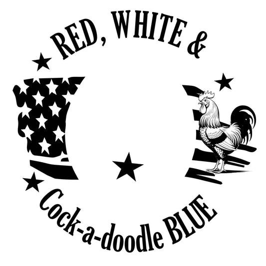 Cockadoodle Blue hat burning design for wide brim hats