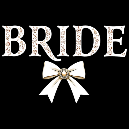 Coquette Bow Bride Graphic Design PNG