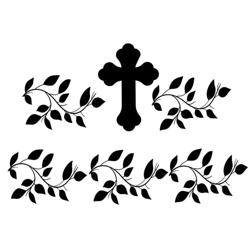 Cross and Vine hat band design for wide brim hats