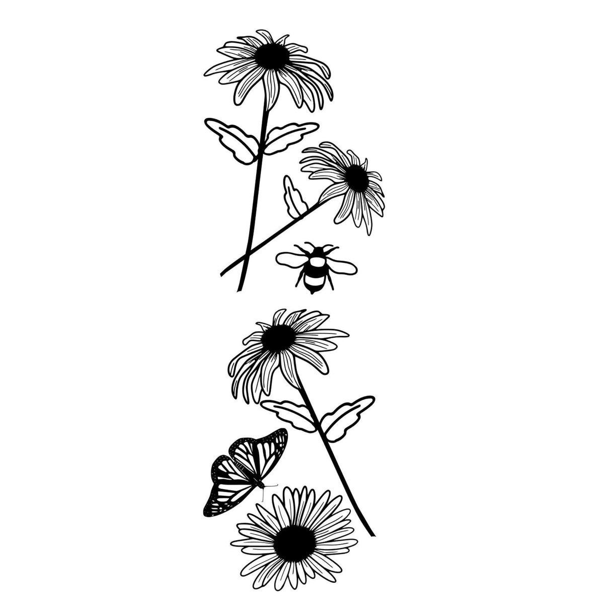 Daisies boot design on a white background