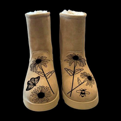 Daisies Boot Burning Design