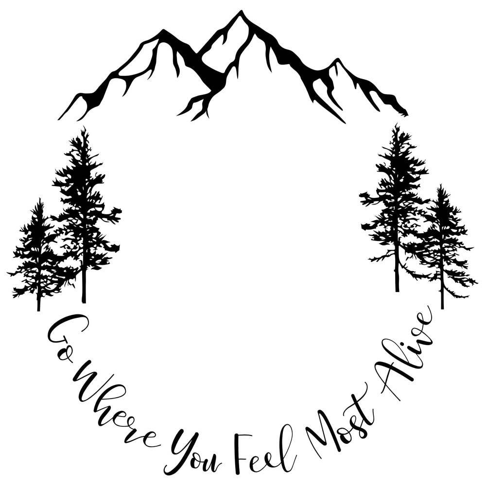Go Where You Feel Alive hat burning design for wide brim hats
