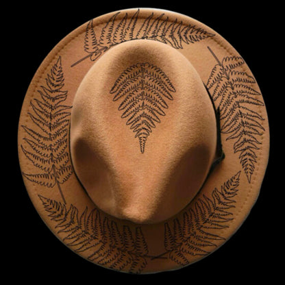 Ferns Traceable Narrow Brim Hat Burning Design