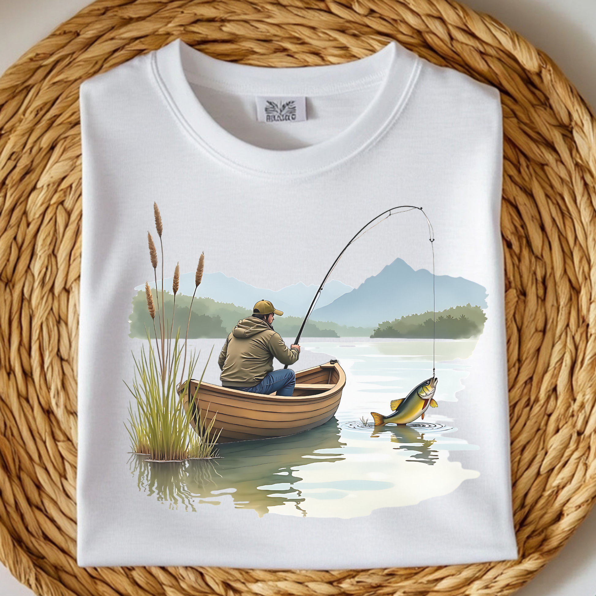 Fishing For Walleye digital design on a folded t-shirt