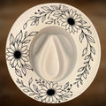 Floral Wreath Wide Brim Hat Burning Design - Mexican Flowers