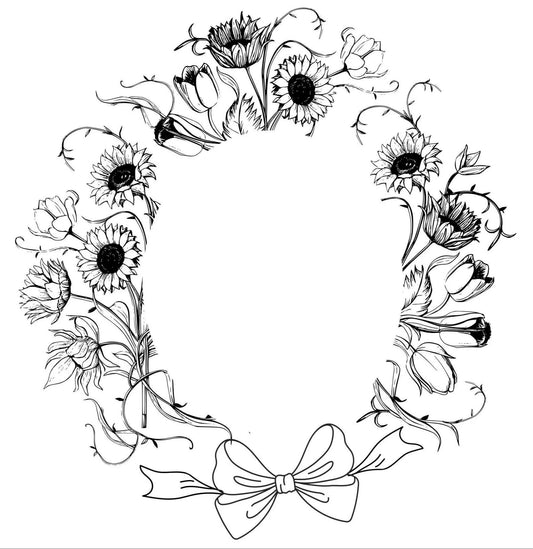 Floral Bouquet Bow hat burning design for wide brim hats