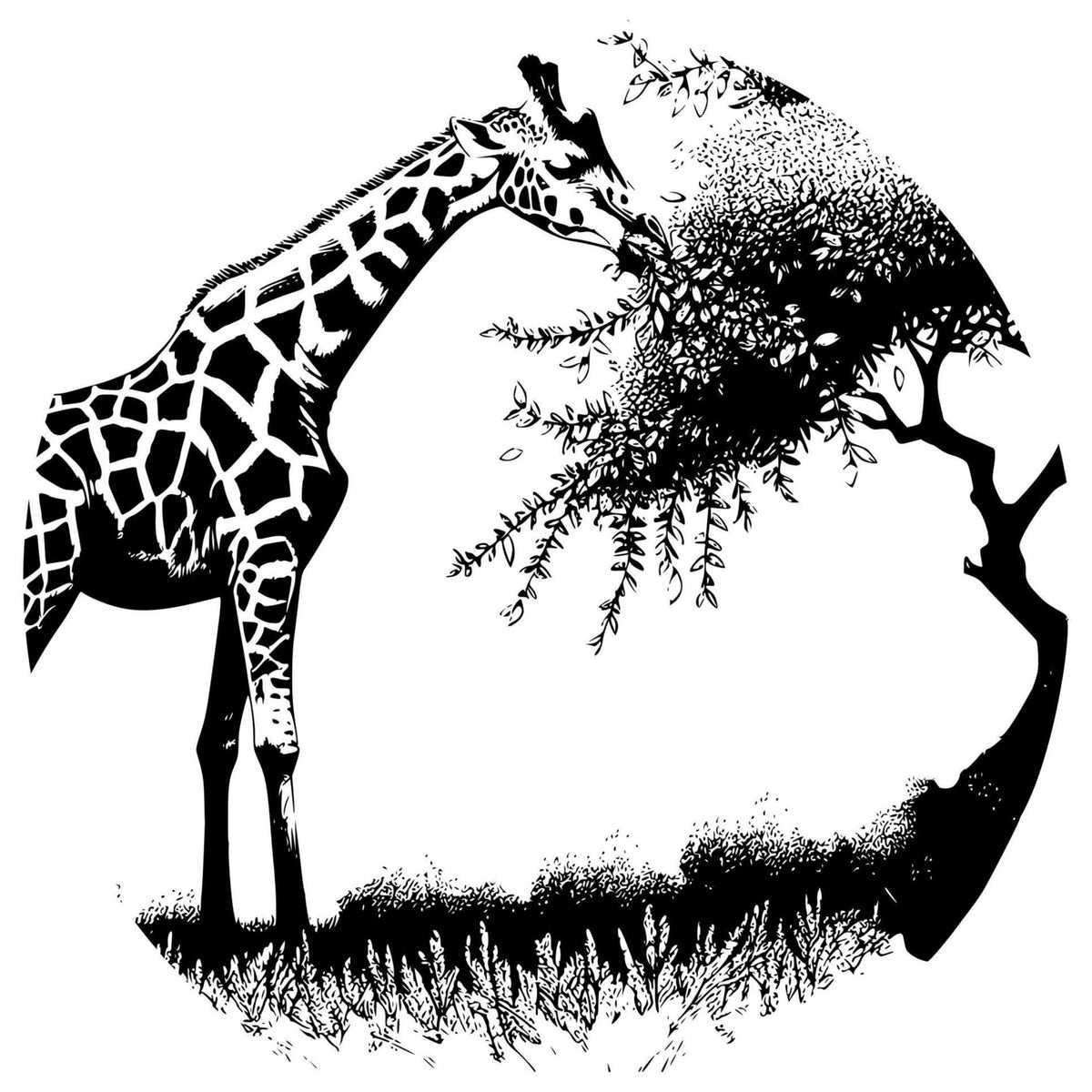 Giraffe Life hat burning design for wide brim hats