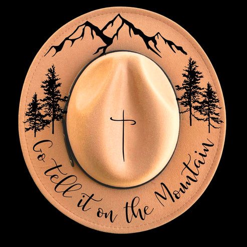 Go Tell It On The Mountain Narrow Brim Hat Burning Design Cool Moon