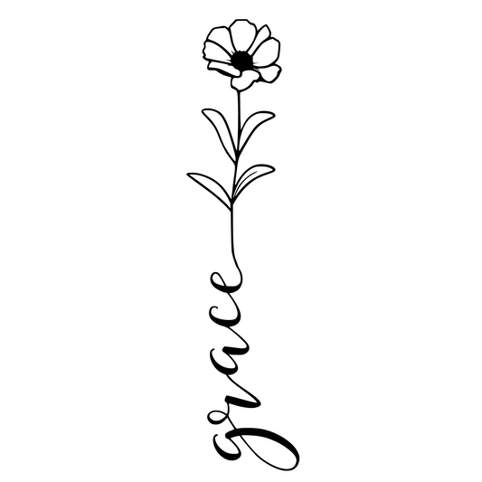 An image of a flower with the word 'Grace' 