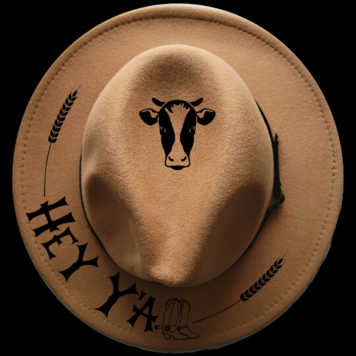 Hey Y'all design on a narrow brim hat