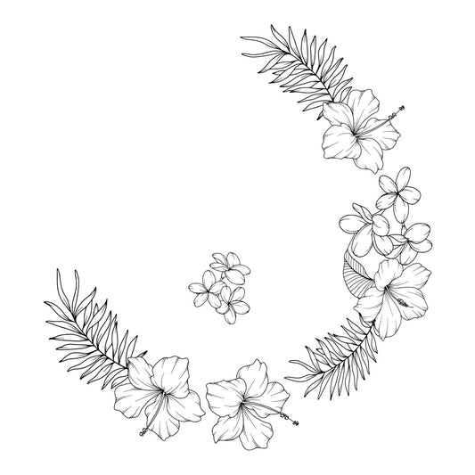 Hibiscus hat burning design for wide brim hats