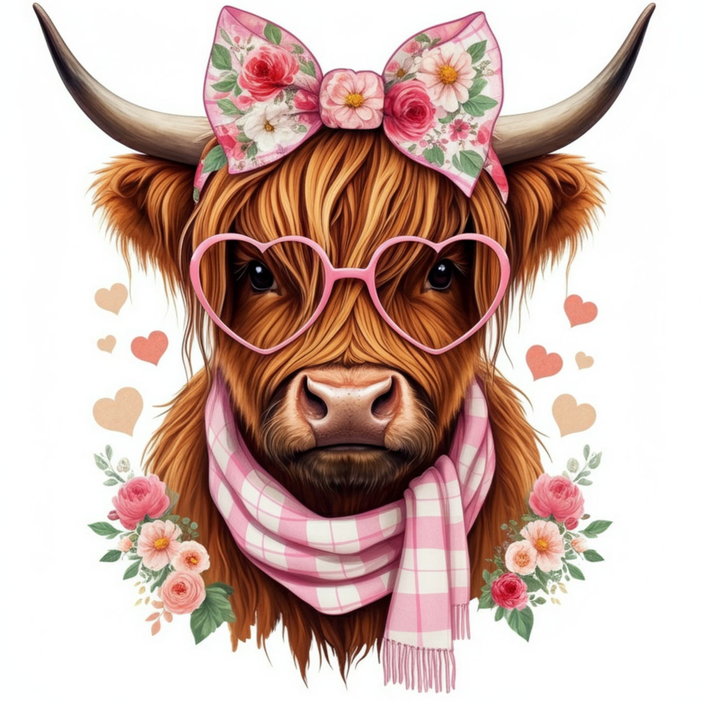 Highland Cow Pink digital design