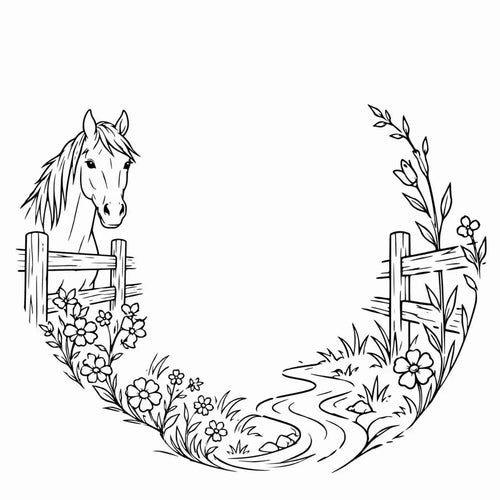 horse at fence design july 7 2026