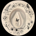 Lovely Flowers burned hat burning design on a wide brim hat