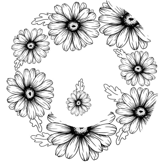 Daisy Daze hat burning design for wide brim hats