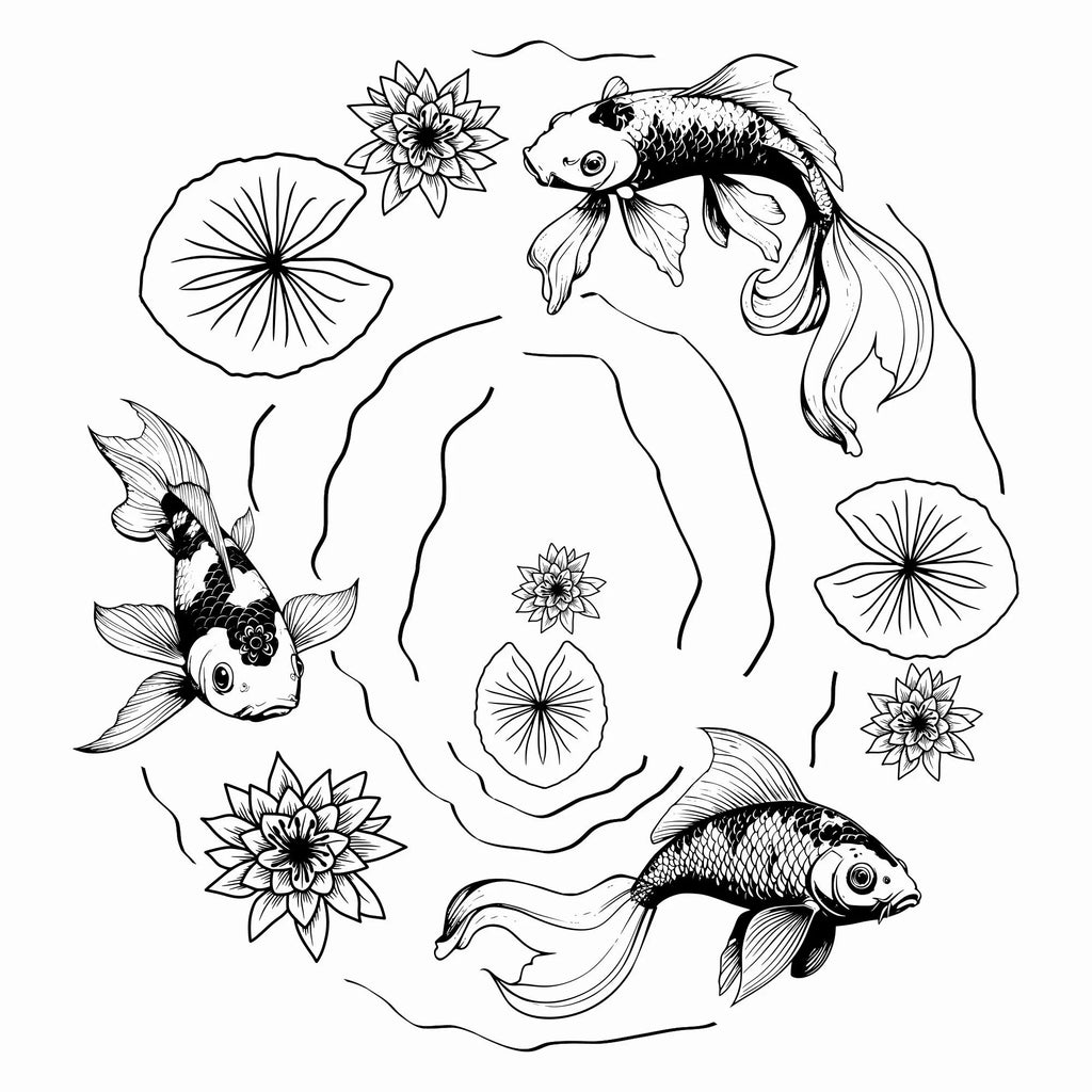 Koi Fish hat burning design for wide brim hats