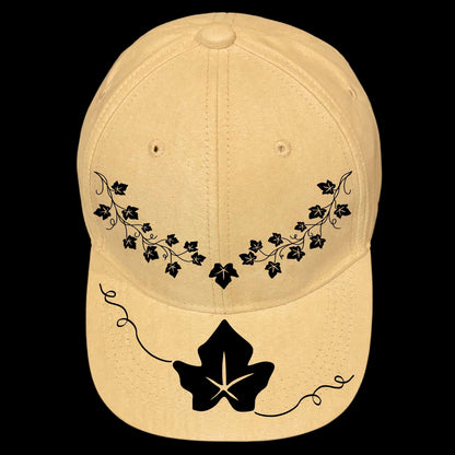 Ivy Trails burned hat burning design on a baseball cap.