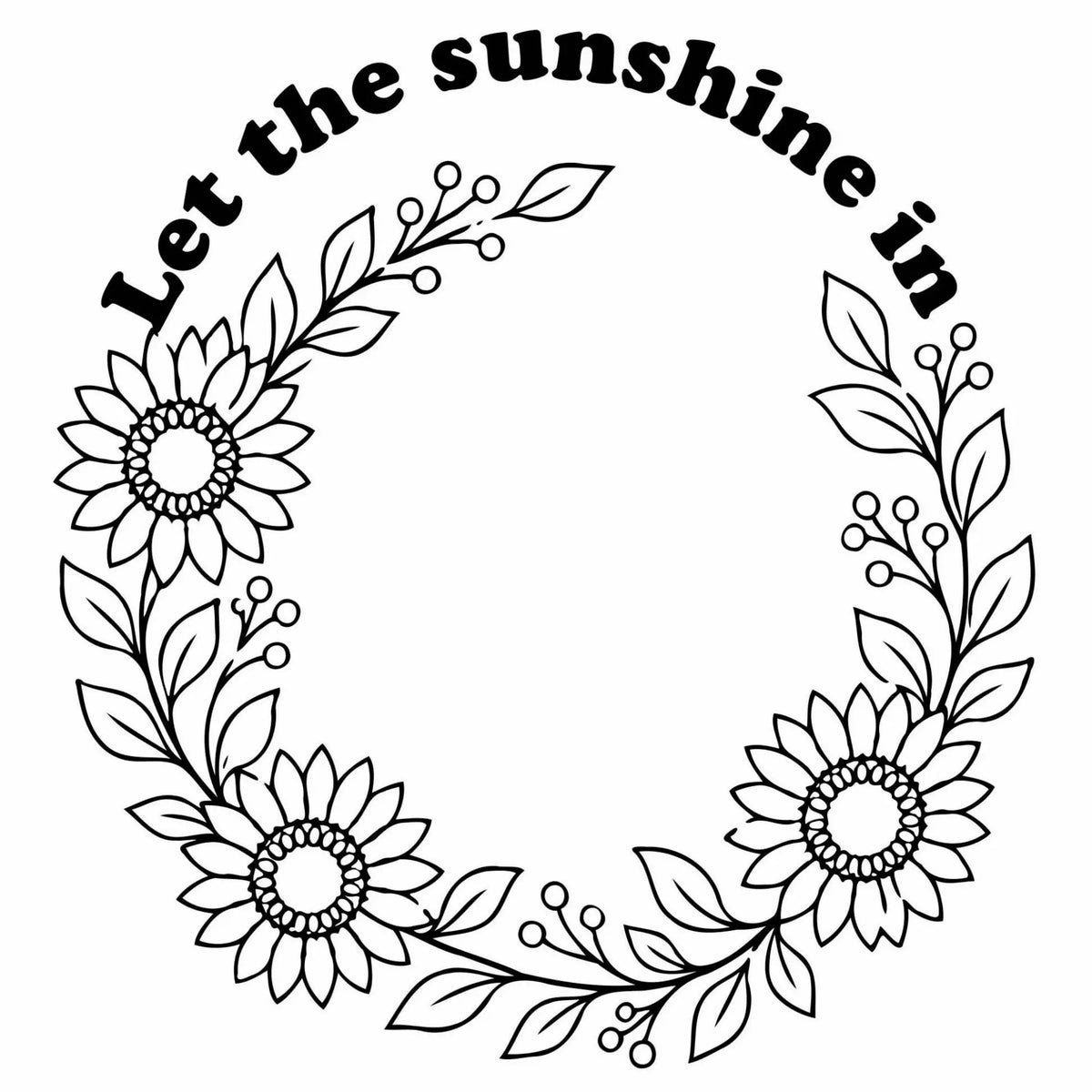 Let The Sunshine In design for wide brim hats